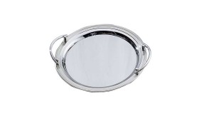 Round Stainless Steel Tray w/ Handles 14"